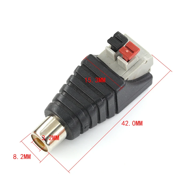 RCA Female – Red Black dimensions image RCA Female – Red Black dimensions image