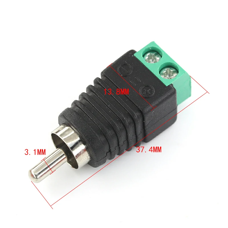 RCA Male – Black Green dimensions image RCA Male – Black Green dimensions image