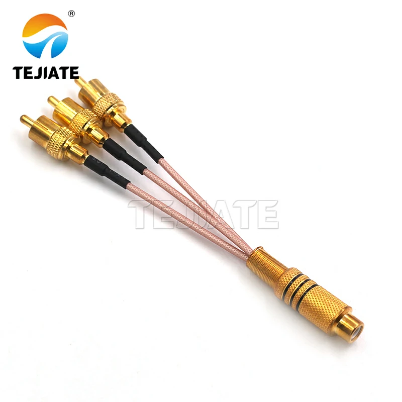 RCA female to triple RCA male connector Product Image RCA female to triple RCA male connector Product Image