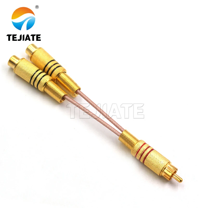 RCA male to dual RCA female connector Product Image RCA male to dual RCA female connector Product Image