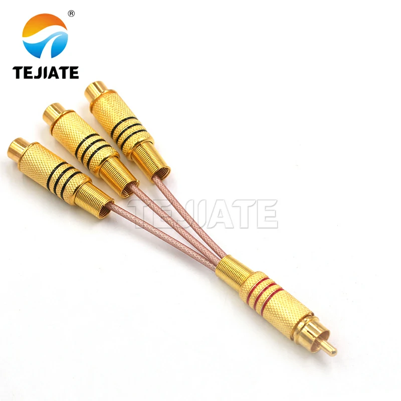 RCA male to triple RCA female connector Product Image RCA male to triple RCA female connector Product Image
