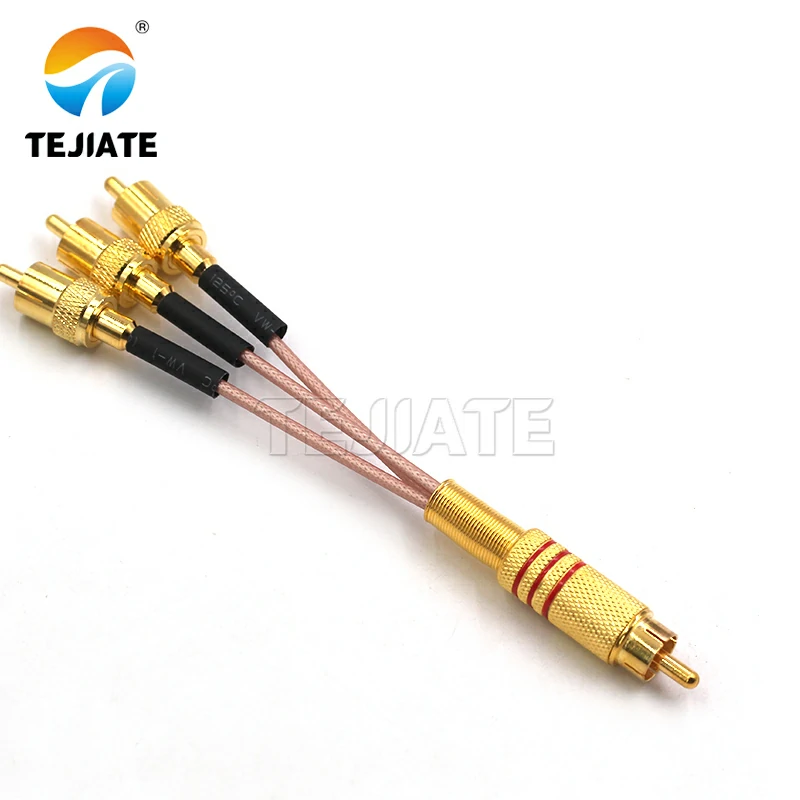 RCA male to triple RCA male connector Product Image RCA male to triple RCA male connector Product Image