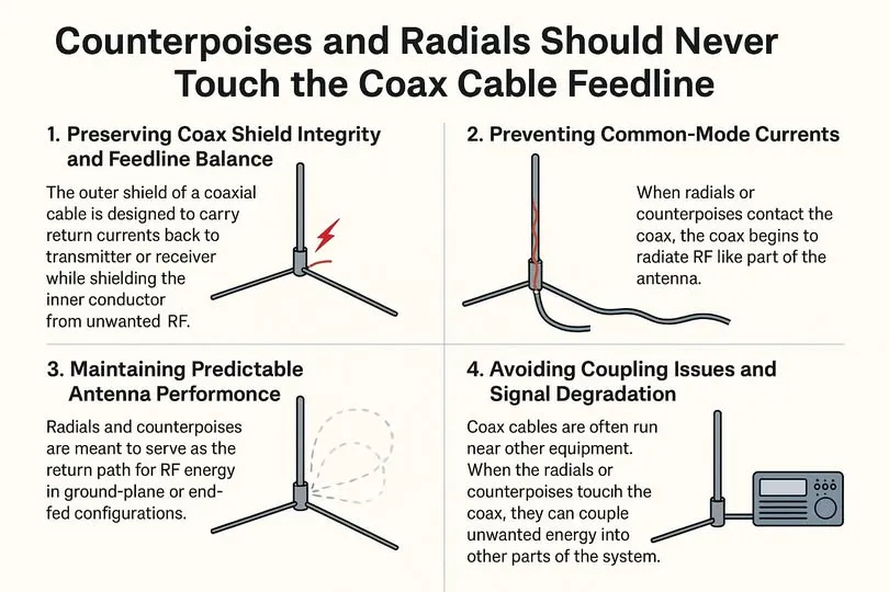 Different installation methods of coaxial cables in telecom setups