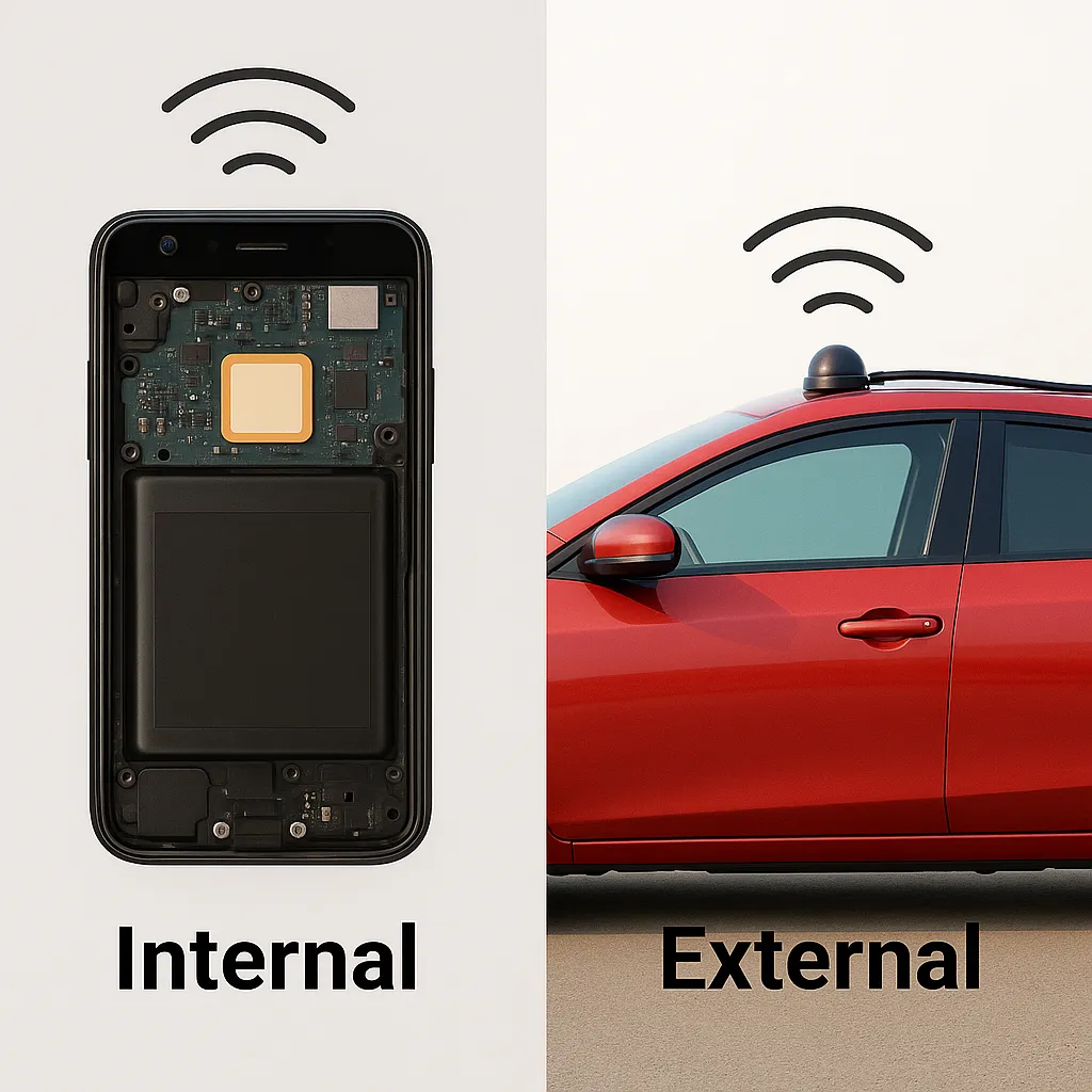 Internal vs External GPS Antenna Comparison of internal vs external GPS antennas