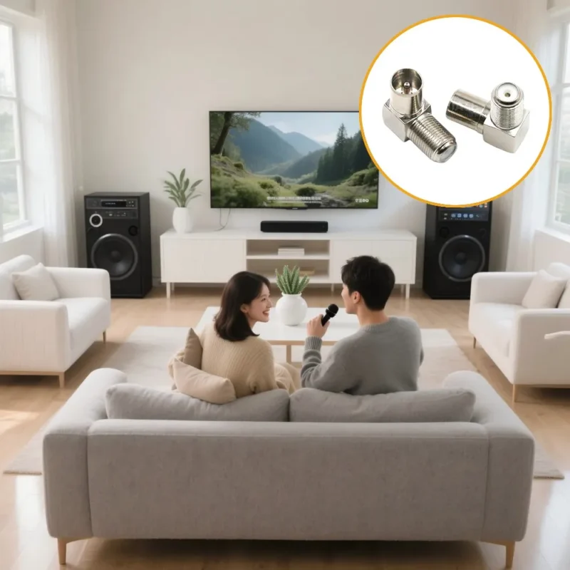 Television connected with an F-type coaxial connector