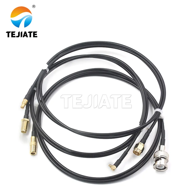 SMA male bulkhead connector with pre-attached LMR100 flexible pigtail