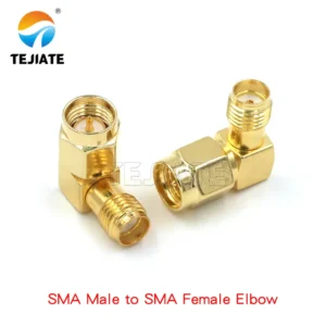 SMA male to female 90-degree elbow adapter diagram