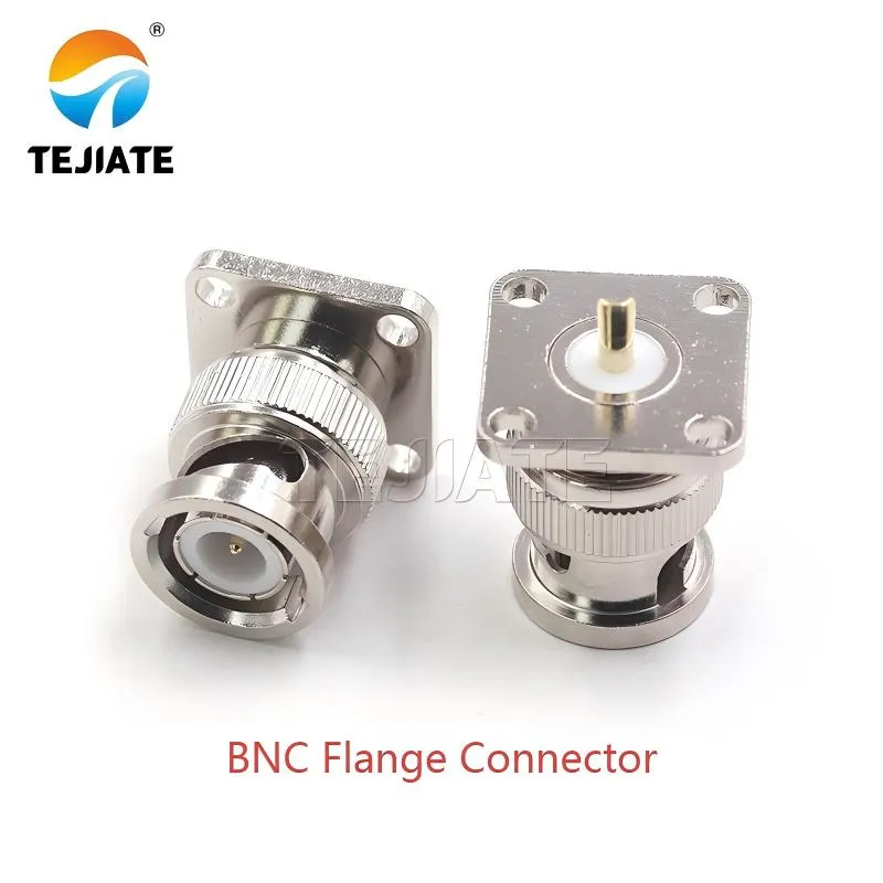 Illustration or photo of a BNC flange connector, highlighting its bayonet locking mechanism and size.
