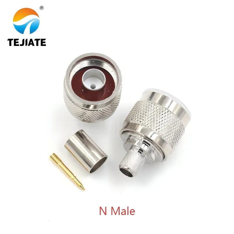 Photograph of an N-type male connector, showing its larger size compared to SMA.