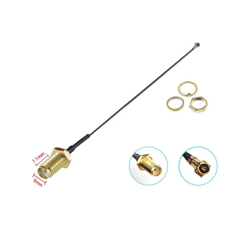 Side-by-side comparison of RF1.13 and RF0.81 micro coaxial cables showing their ultra-thin size