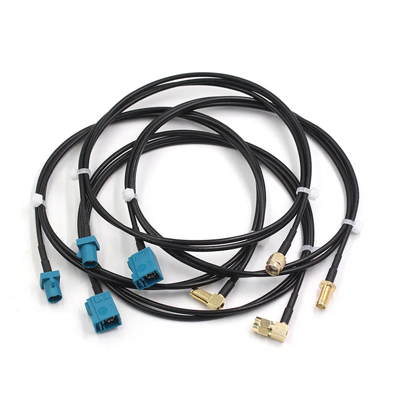Close-up of RG174 coaxial cable showing its construction