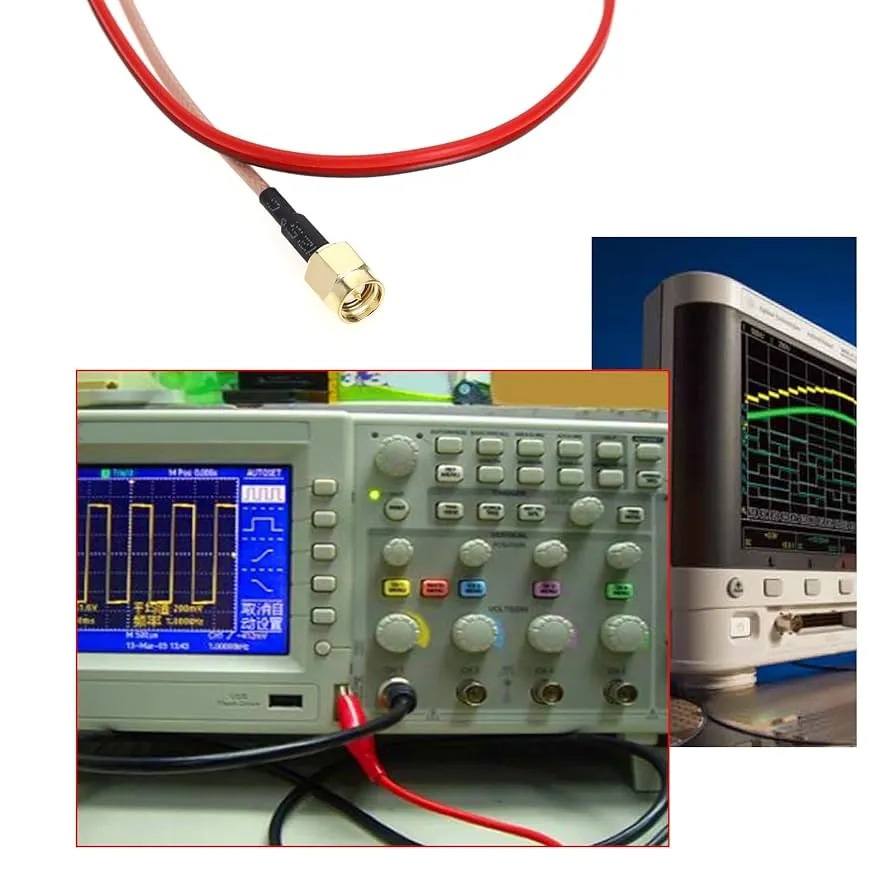 RG174 coaxial cable used as flexible test jumpers in a lab or field setting