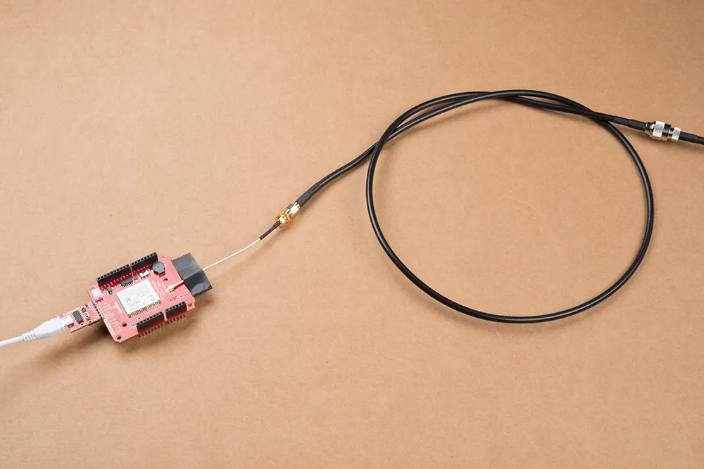 RG178 Flexibility in IoT Modules RG178 cable bending sharply inside a compact IoT or wireless communication module