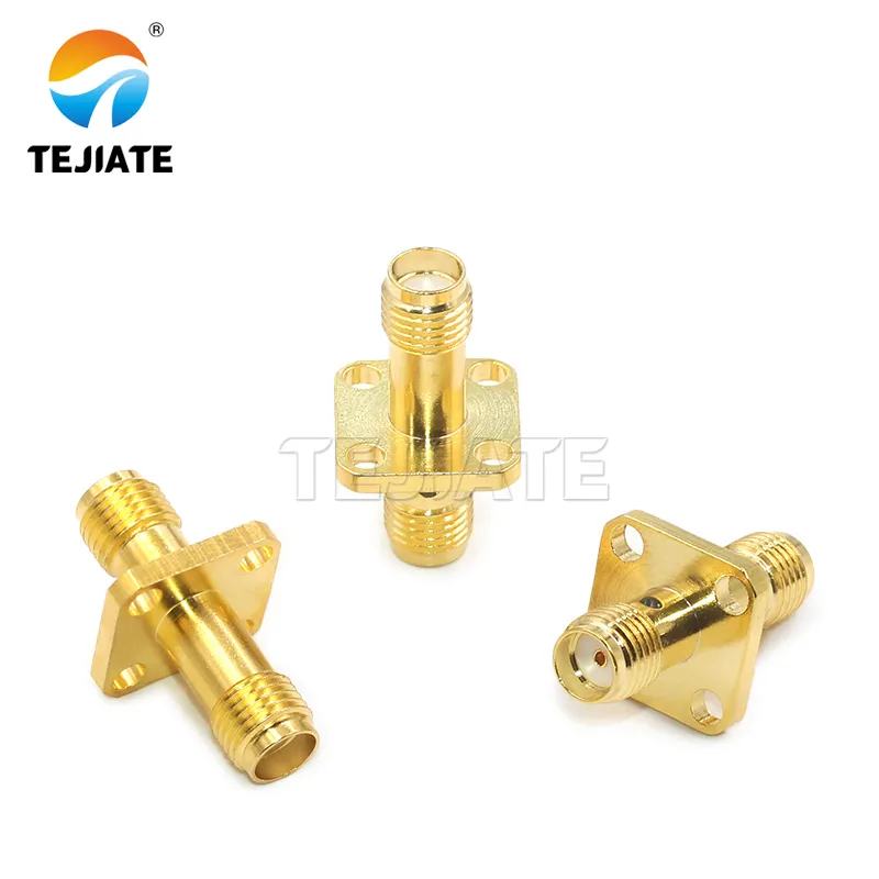 Standard SMA 4-hole flange bulkhead connector for panel mounting Standard SMA 4-hole flange bulkhead connector for panel mounting