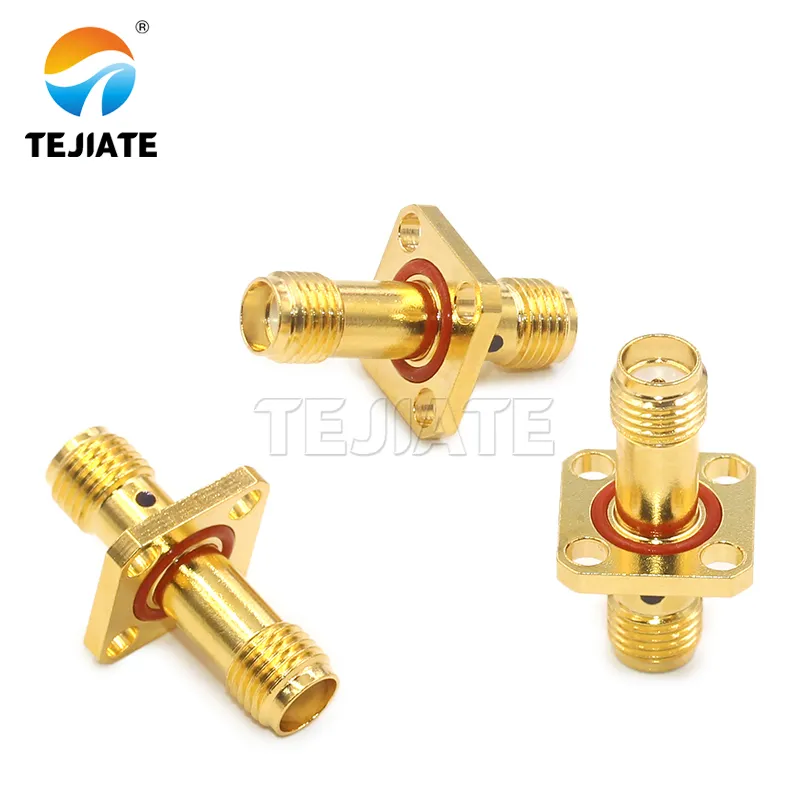 Waterproof SMA 4-hole flange bulkhead connector with O-ring sealing Waterproof SMA 4-hole flange bulkhead connector with O-ring sealing