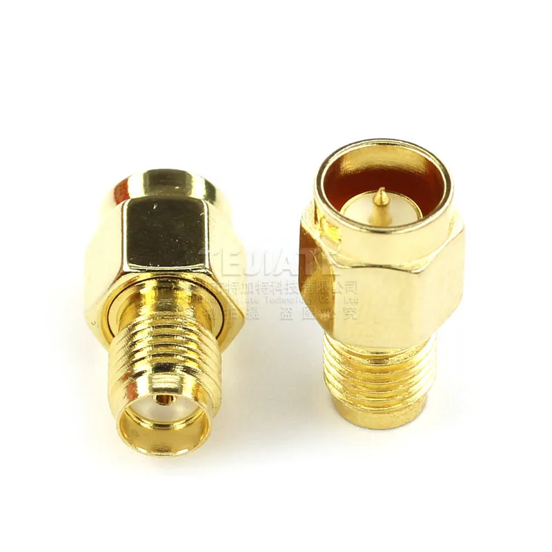 SMA Connector Product Overview High-quality close-up of standard SMA male and female connectors, showing threads and center contacts