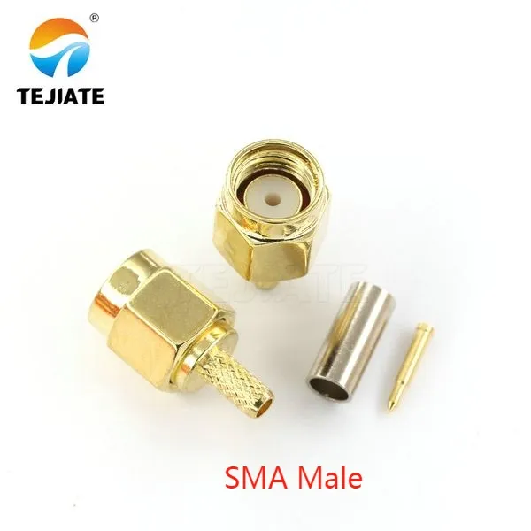 SMA Male Connector Diagram of an SMA male connector showing the center pin