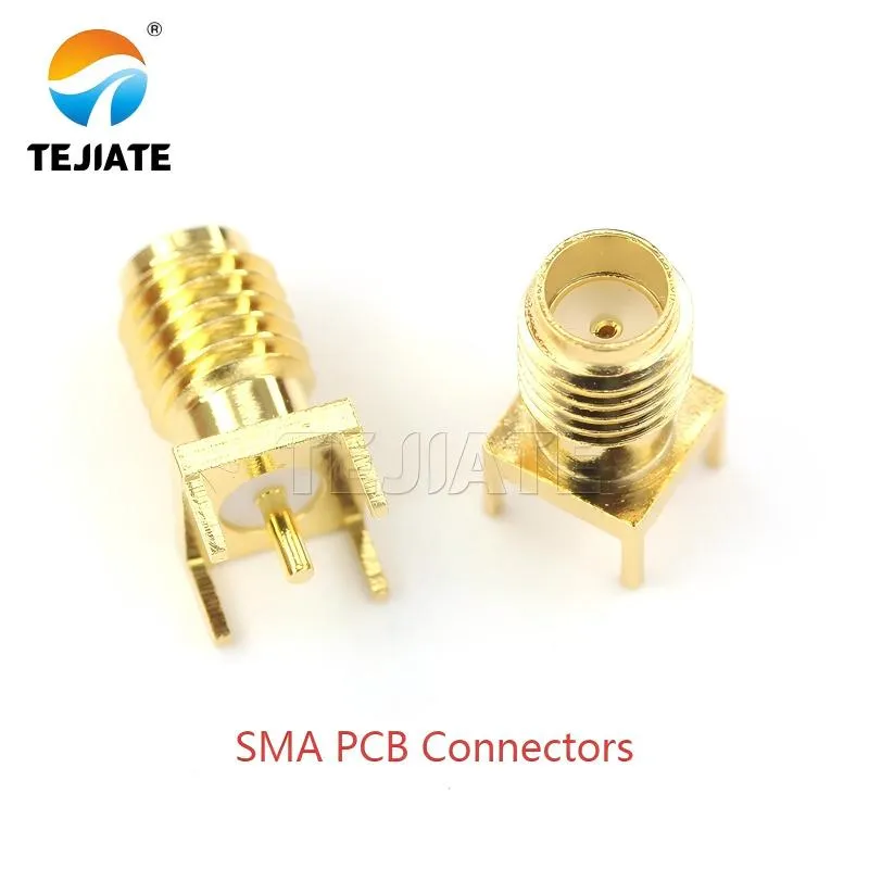 Close-up of SMA PCB Connectors