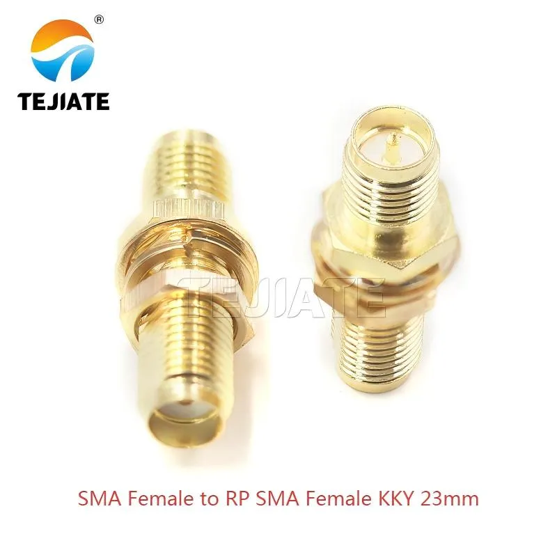 An SMA Female to RP-SMA Female coupler/adapter (KKY, 23mm).
