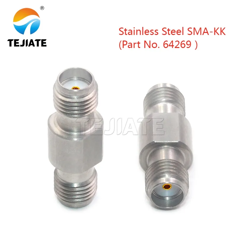 Stainless Steel SMA-KK Adapter Close-up of the Stainless Steel SMA-KK adapter (Part No. 64269)