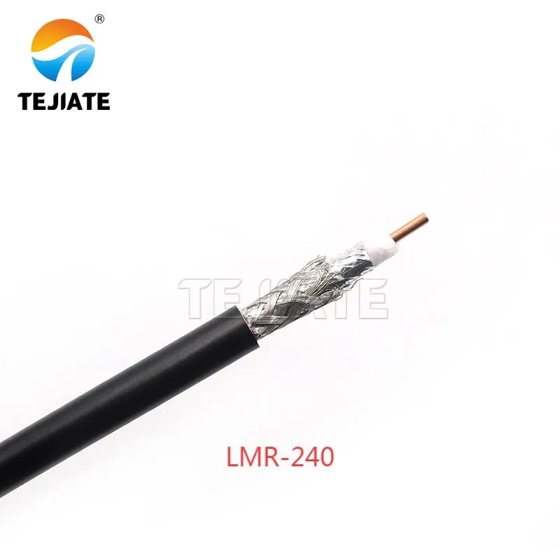 Exterior view of LMR-240 coaxial cable compared to RG58/RG316