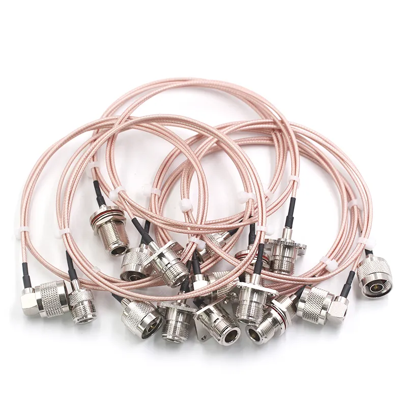 N-type connector properly assembled on a coaxial cable