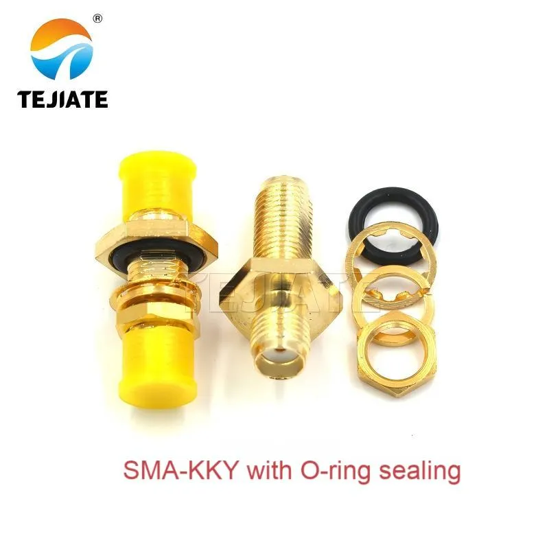 SMA-KKY Bulkhead Adapter with O-ring Sealing Close-up SMA-KKY Bulkhead Adapter with O-ring Sealing Close-up