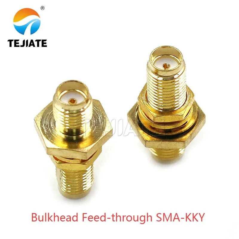SMA-KKY Bulkhead Feed-through Adapter physical image with O-ring sealing SMA-KKY Bulkhead Feed-through Adapter physical image with O-ring sealing