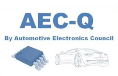 AEC-Q certification logo or explanatory diagram, representing the quality standards of the Automotive Electronics Council AEC-Q certification logo or explanatory diagram, representing the quality standards of the Automotive Electronics Council