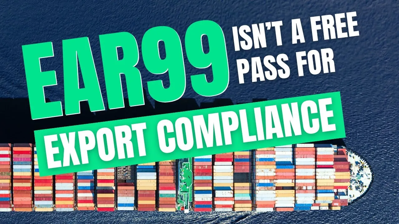 Example of EAR99 classification document, indicating the product is not controlled under a specific ECCN Example of EAR99 classification document, indicating the product is not controlled under a specific ECCN