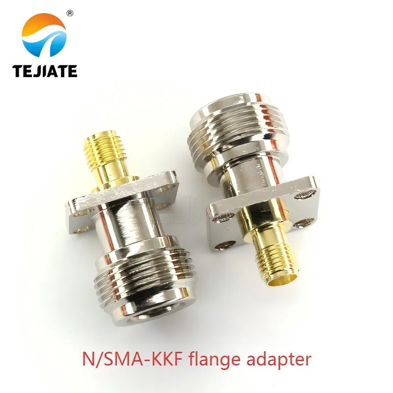 N/SMA-KKF flange adapter in a sealing or installation context, potentially showing mounting holes and O-ring placement.