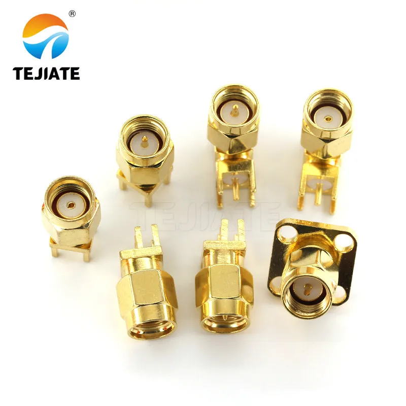 Edge-mount, end-launch, and vertical SMA PCB connector types