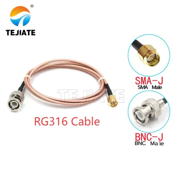 Diagram of SMA to BNC adapter connected with RG316 cable assembly