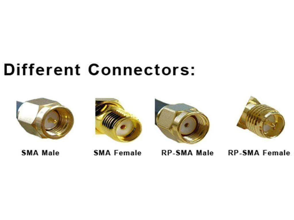 Polarity comparison diagram between SMA and RP-SMA connectors Polarity comparison diagram between SMA and RP-SMA connectors