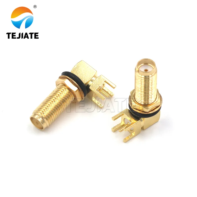 TEJTE SMA-KE/KHD series bulkhead connector, showing its O-ring sealing and mounting structure