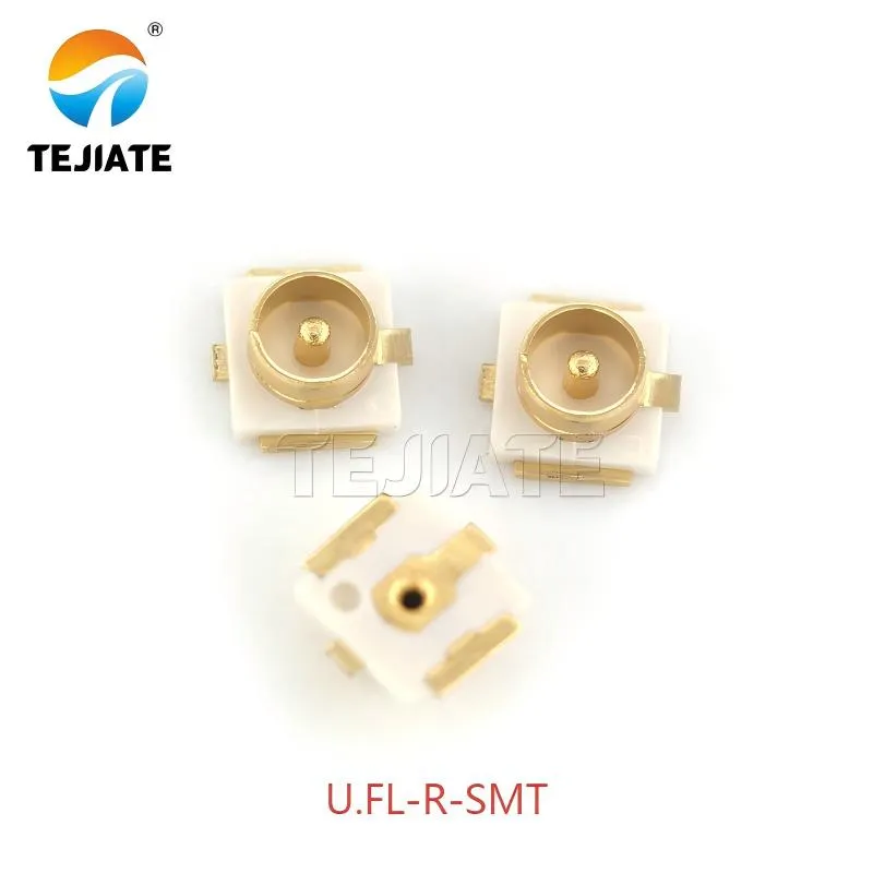U.FL to RP-SMA SMT adapter, representing compact PCB-mounted RF connector solutions for space-constrained designs.