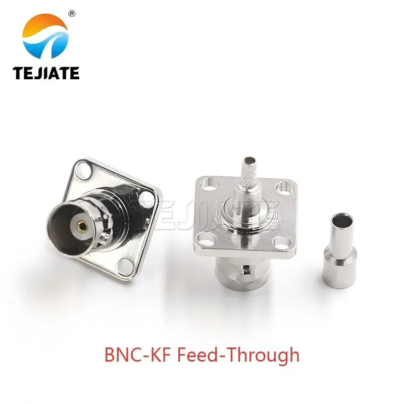 Physical image of the TEJIATE BNC-KF four-hole feed-through connector. Physical image of the TEJIATE BNC-KF four-hole feed-through connector.