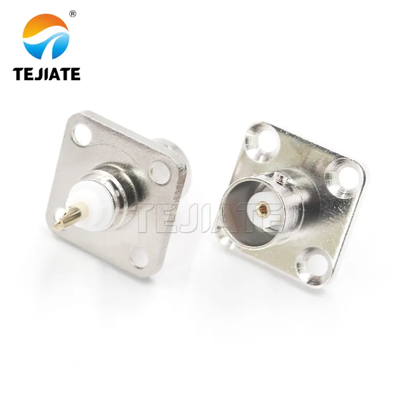 Physical image of the TEJTE BNC-KF 4-hole flange connector (Part No. 39326). Physical image of the TEJTE BNC-KF 4-hole flange connector (Part No. 39326).