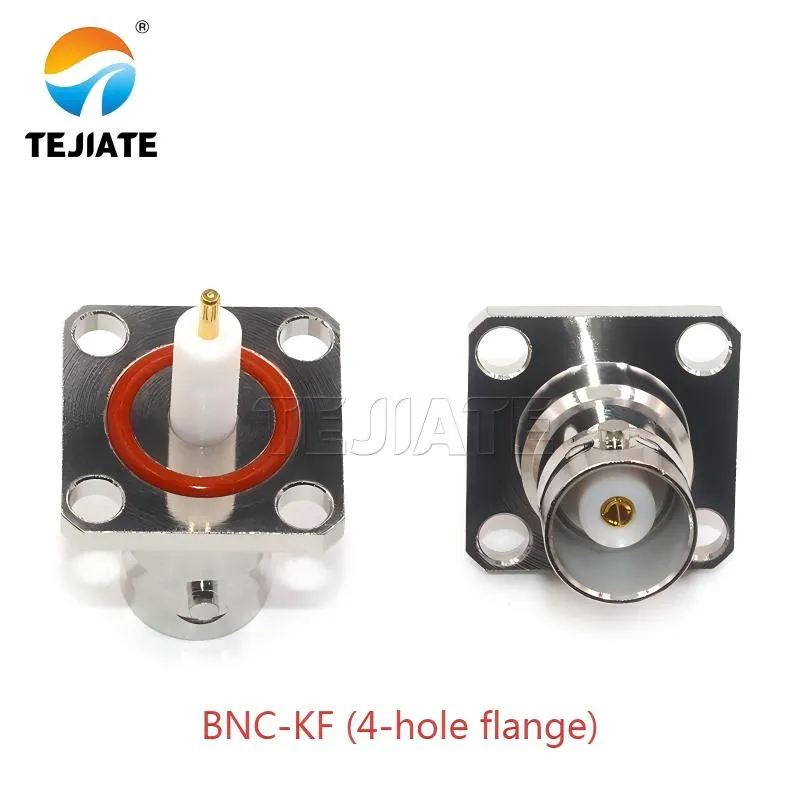 BNC-KF 4-hole flange mount connector for secure panel installation BNC-KF 4-hole flange mount connector for secure panel installation