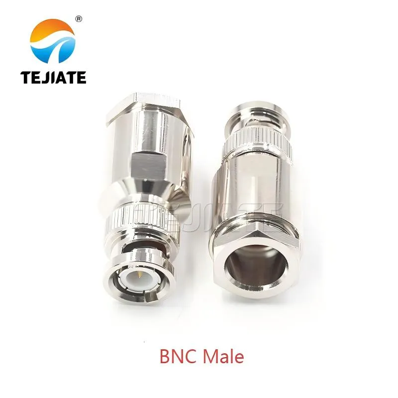 BNC male connector detailed structure with rotating bayonet lock