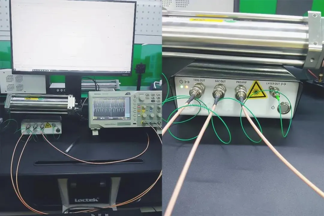 Oscilloscope screen showing signal reflection and ringing caused by improper termination. Oscilloscope screen showing signal reflection and ringing caused by improper termination.