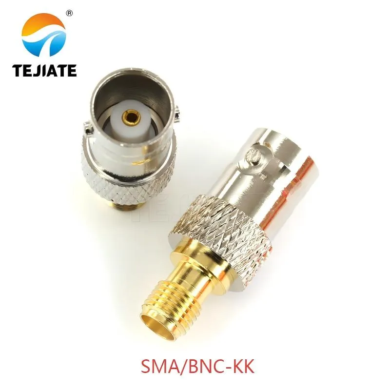 Physical image of the TEJTE SMA/BNC-KK (Female SMA to Female BNC) adapter. Physical image of the TEJTE SMA/BNC-KK (Female SMA to Female BNC) adapter.