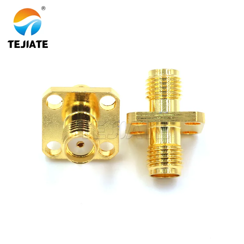 Four-hole mounting SMA flange connector product image. Four-hole mounting SMA flange connector product image.