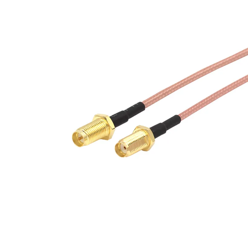 Photo of a coaxial jumper cable with an IPEX/U.FL connector on one end and an SMA or RP-SMA connector on the other. Photo of a coaxial jumper cable with an IPEX/U.FL connector on one end and an SMA or RP-SMA connector on the other.