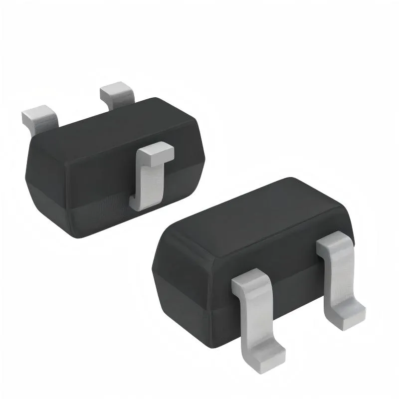 Schematic symbol of a Schottky diode alongside its SOD-523 package dimensions and polarity markings. Schematic symbol of a Schottky diode alongside its SOD-523 package dimensions and polarity markings.