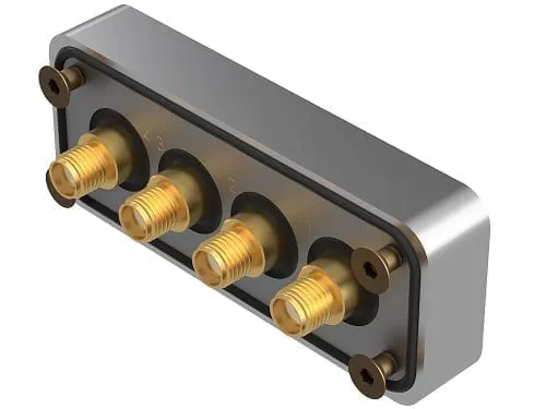 A diagram illustrating how to calculate the required thread length (stack height) for an SMA bulkhead connector, considering panel thickness, washers, gaskets, etc. A diagram illustrating how to calculate the required thread length (stack height) for an SMA bulkhead connector, considering panel thickness, washers, gaskets, etc.