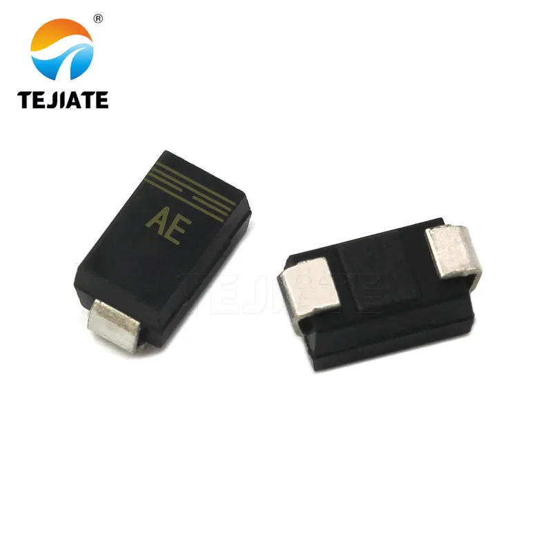 Macro photo of TEJTE SOT-23 and SOD-323 packaged TVS array modules on a PCB. Macro photo of TEJTE SOT-23 and SOD-323 packaged TVS array modules on a PCB.