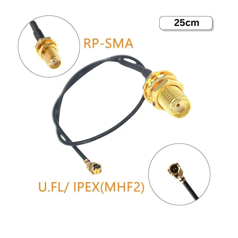 Diagram of a U.FL to SMA pigtail cable Diagram of a U.FL to SMA pigtail cable