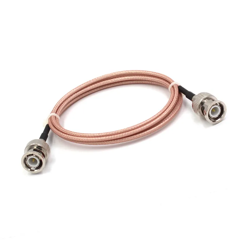 Diagram of an assembly with BNC connectors on both ends and RG316 coaxial cable internally. Diagram of an assembly with BNC connectors on both ends and RG316 coaxial cable internally.