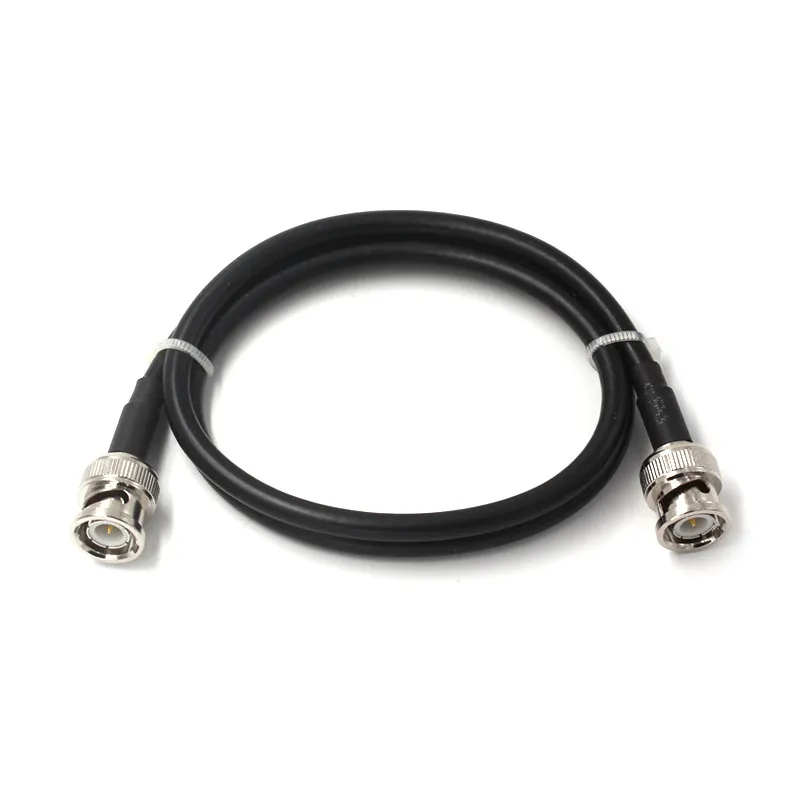 Diagram of an assembly with BNC connectors on both ends and RG58 coaxial cable internally. Diagram of an assembly with BNC connectors on both ends and RG58 coaxial cable internally.